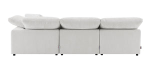 English Elm Naveen Ivory Linen 4-Piece Modular Sectional Set With Ottoman For Customizable Comfort & Style B2726S00421