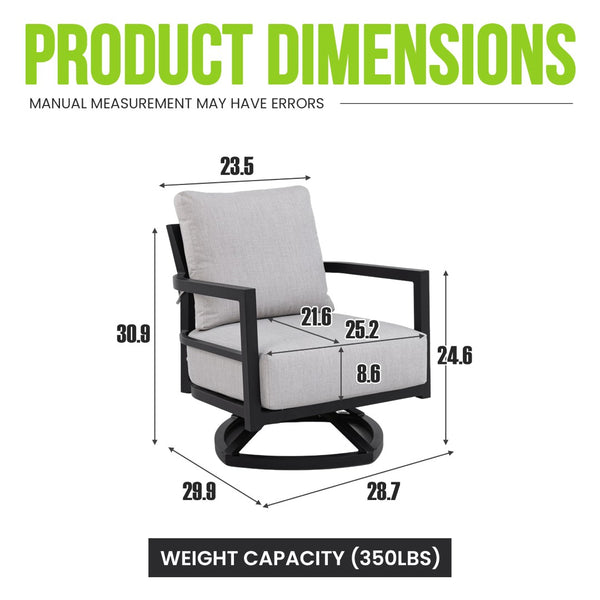 English Elm Modern Welded Aluminum Patio Club Chair with Sunbrella Cushion and Ergonomic Backrest W1886P428281