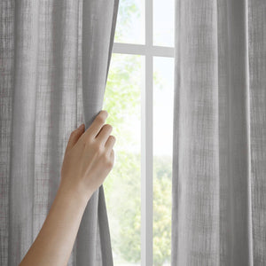 English Elm 2-piece Pinch Pleat Poly Linen Curtain Panels Tailored Formal Drape for Any Room Grey B035P482986