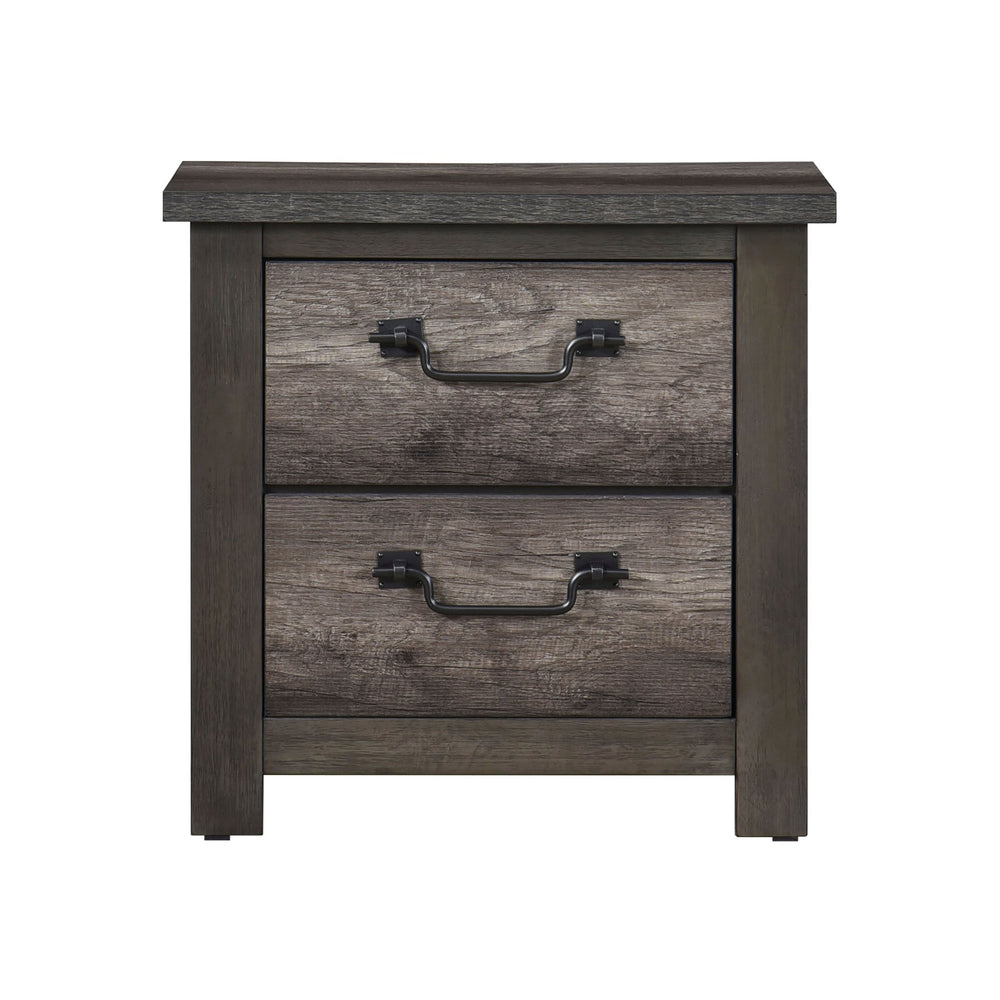 English Elm Gray 2-Drawer Nightstand 25.5"x15.5"x25"H Wooden Bedside Cabinet Storage Nightstand with Classic Design B011P227625