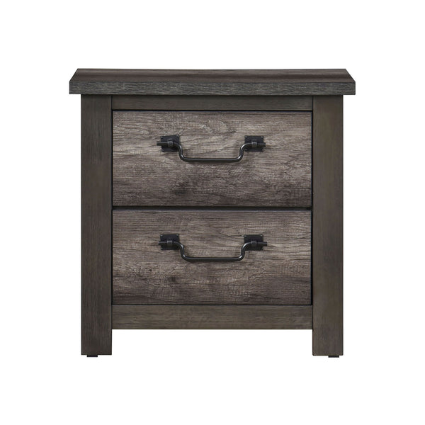 English Elm Gray 2-Drawer Nightstand 25.5"x15.5"x25"H Wooden Bedside Cabinet Storage Nightstand with Classic Design B011P227625