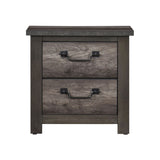 English Elm Gray Finish 2-Drawers Storage Nightstand 1 Piece Wooden Furniture Traditional Design Bedside Cabinet