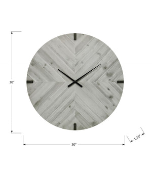 English Elm Clocks, 30 Inch Round Led Backlit Wall Timepiece with Remote Wood Finish Modern Decor Grey B2710P461744