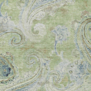 8 Ft X 10 Ft Paisley Polyester Area Rug Stain Resistant for Patio or Living Room