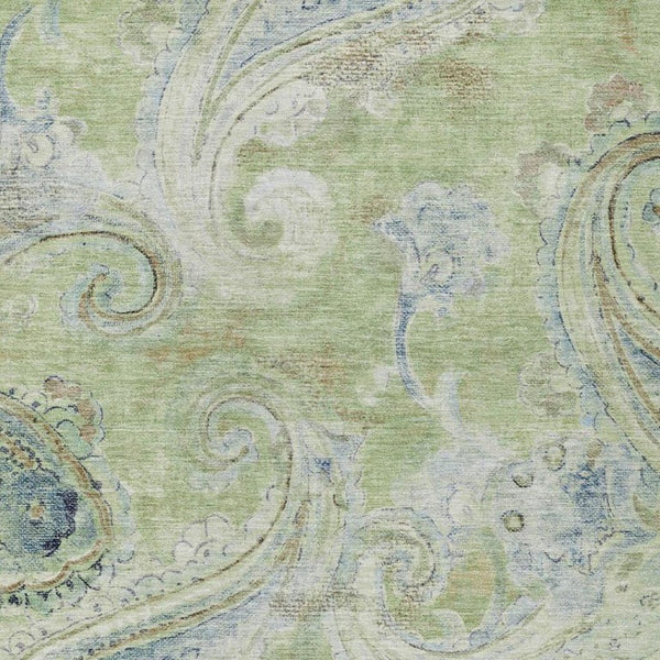 8 Ft X 10 Ft Paisley Polyester Area Rug Stain Resistant for Patio or Living Room