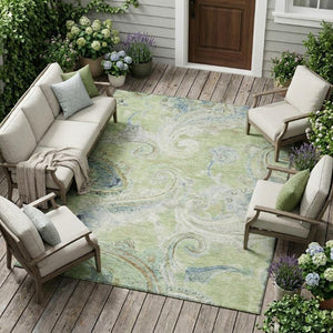 10 Ft X 14 Ft Paisley Polyester Area Rug Washable Stain Resistant Indoor Outdoor