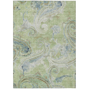HomeRoots 10 Ft X 14 Ft Paisley Polyester Area Rug Washable Stain Resistant Indoor Outdoor 740027
