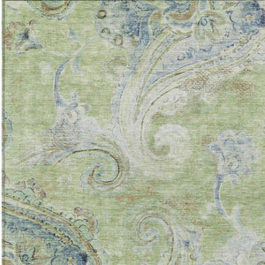 10 Ft X 14 Ft Paisley Polyester Area Rug Washable Stain Resistant Indoor Outdoor