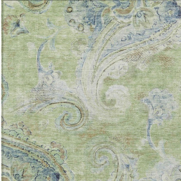 10 Ft X 14 Ft Paisley Polyester Area Rug Washable Stain Resistant Indoor Outdoor