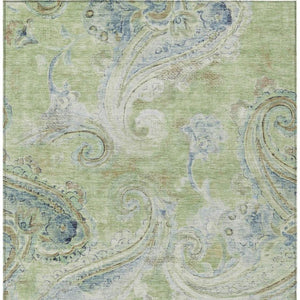 10 Ft X 14 Ft Paisley Polyester Area Rug Washable Stain Resistant Indoor Outdoor
