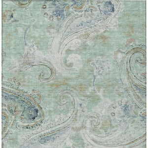 10 X 14 Paisley Polyester Area Rug Washable Stain Resistant Indoor Outdoor Use
