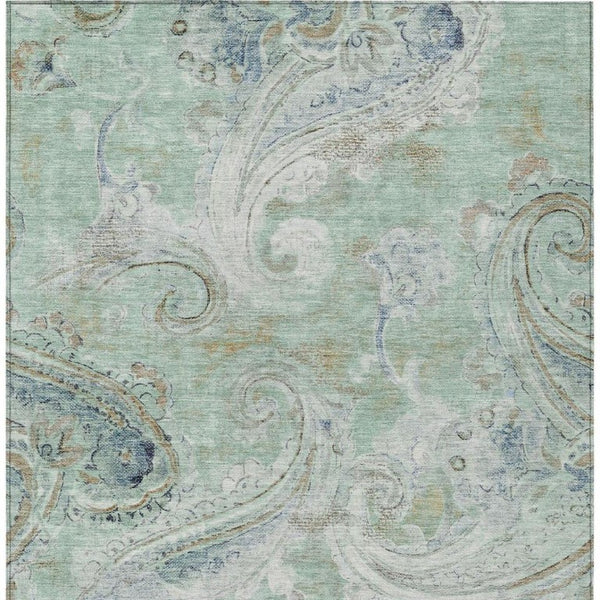10 X 14 Paisley Polyester Area Rug Washable Stain Resistant Indoor Outdoor Use