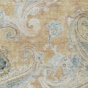 8 X 10 Paisley Coral Polyester Area Rug Washable Stain Resistant Indoor Outdoor