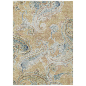 HomeRoots 10 X 14 Paisley Polyester Area Rug Washable Stain Resistant Patio Porch Poolside 740045