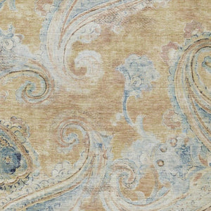 10 X 14 Paisley Polyester Area Rug Washable Stain Resistant Patio Porch Poolside
