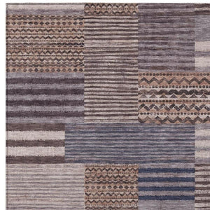 5 X 8 Striped Polyester Indoor Outdoor Rug Washable Stain Resistant Patio Accent