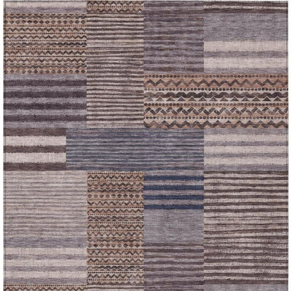 5 X 8 Striped Polyester Indoor Outdoor Rug Washable Stain Resistant Patio Accent