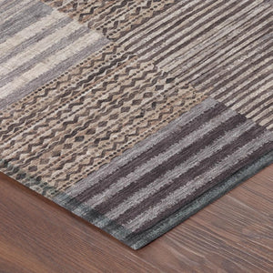 5 X 8 Striped Polyester Indoor Outdoor Rug Washable Stain Resistant Patio Accent