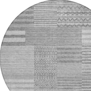 8 Ft Round Striped Polyester Area Rug Washable Stain Resistant Indoor Outdoor Patio
