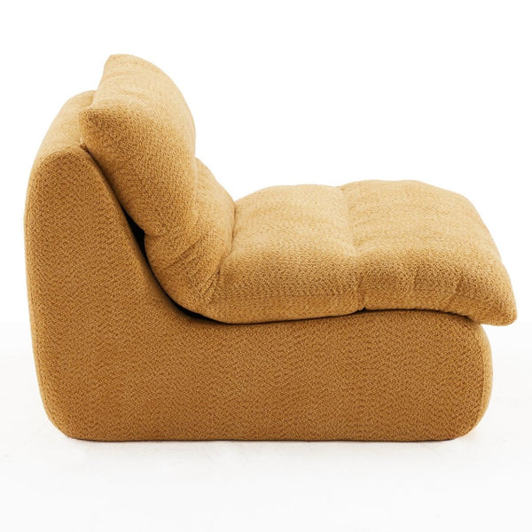 English Elm Upholstered Cocoon Accent Chair Ergonomic Curved Frame Soft Breathable Fabric Lounge Seat Ginger T3623P434430
