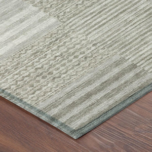 9 X 12 Taupe Brown Stripe Polyester Area Rug Washable for Patio Porch or Living Room