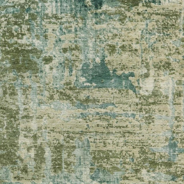 5x8 Abstract Green Sage Polyester Area Rug Washable Stain Resistant Indoor Outdoor