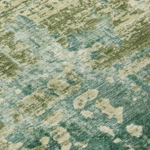 5x8 Abstract Green Sage Polyester Area Rug Washable Stain Resistant Indoor Outdoor