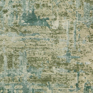 8 X 10 Abstract Green Polyester Area Rug Washable for Indoor Outdoor Spaces