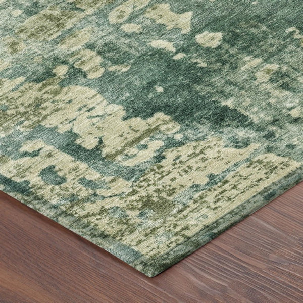 10 X 14 Abstract Green Sage Polyester Indoor Outdoor Washable Area Rug Patio