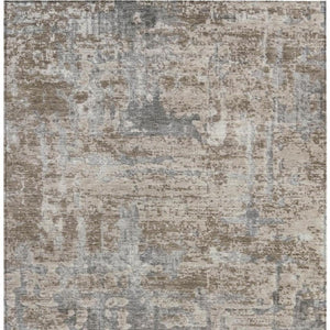 5x8 Abstract Khaki Brown Polyester Area Rug Washable Stain Resistant Indoor Outdoor