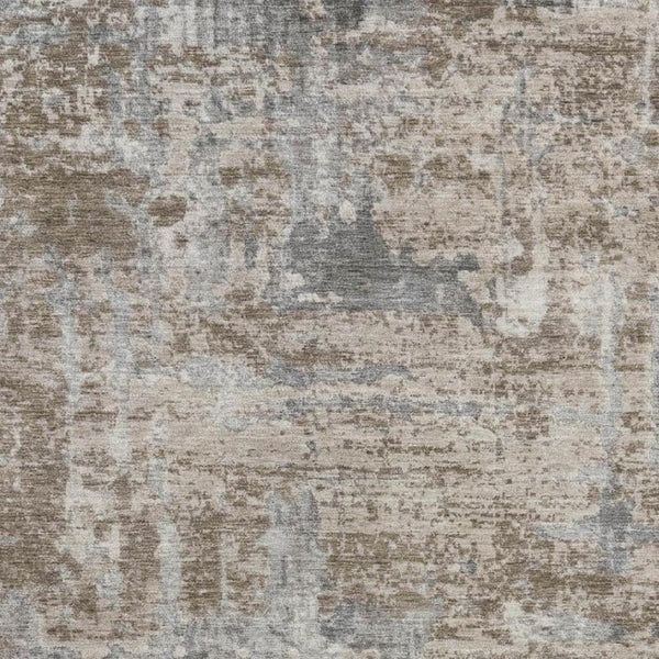 9 X 12 Abstract Khaki Brown Polyester Area Rug Washable for Patio or Living Room