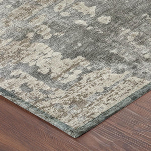 9 X 12 Abstract Khaki Brown Polyester Area Rug Washable for Patio or Living Room