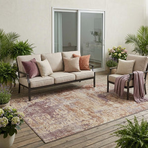5x8 Abstract Polyester Area Rug Washable Stain Resistant Indoor Outdoor Patio Living Room