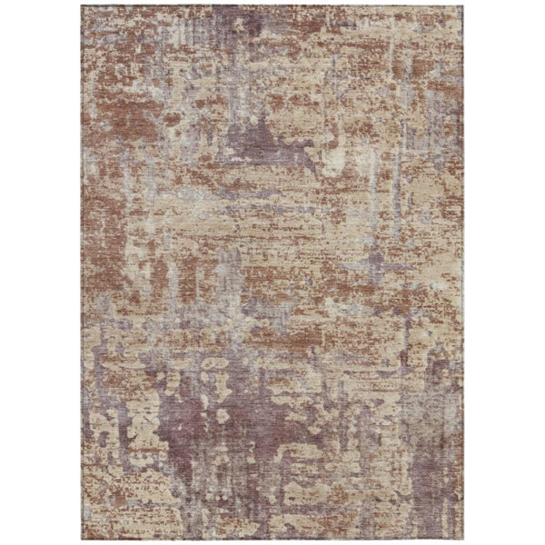 HomeRoots 5x8 Abstract Polyester Area Rug Washable Stain Resistant Indoor Outdoor Patio Living Room 740138