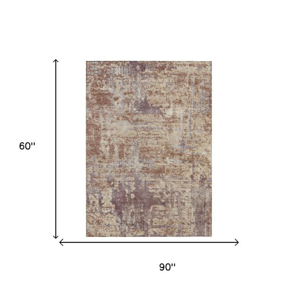 5x8 Abstract Polyester Area Rug Washable Stain Resistant Indoor Outdoor Patio Living Room