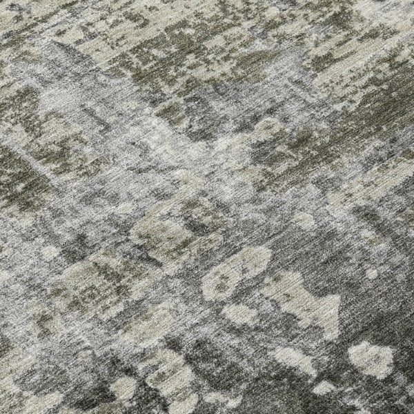 9 X 12 Abstract Pewter Gray Washable Polyester Rug for Indoor Outdoor Living