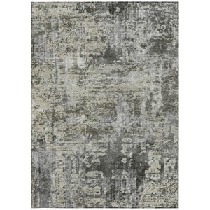 10 X 14 Pewter Gray Abstract Polyester Area Rug Stain Resistant Indoor Outdoor