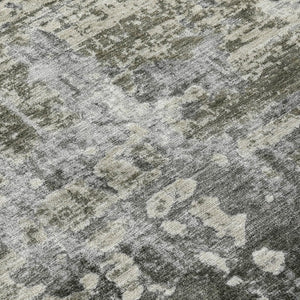10 X 14 Pewter Gray Abstract Polyester Area Rug Stain Resistant Indoor Outdoor