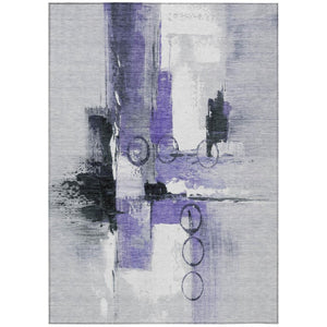 HomeRoots 5 Ft X 8 Ft Abstract Polyester Area Rug Washable Stain Resistant Indoor Outdoor 740180