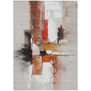HomeRoots 10 X 14 Abstract Polyester Area Rug Stain Resistant for Indoor Outdoor Use 740196