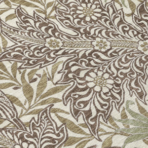 9x12 Botanical Leaf Polyester Area Rug Washable Stain Resistant for Patio or Living Room