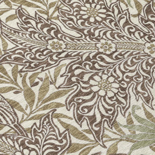 9x12 Botanical Leaf Polyester Area Rug Washable Stain Resistant for Patio or Living Room