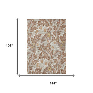 9 Ft Botanical Leaf Polyester Area Rug Stain Resistant Washable Patio or Living Room
