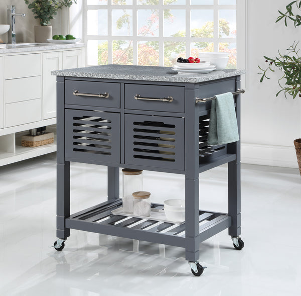 OSP Home Furnishings Stafford Kitchen Cart Grey