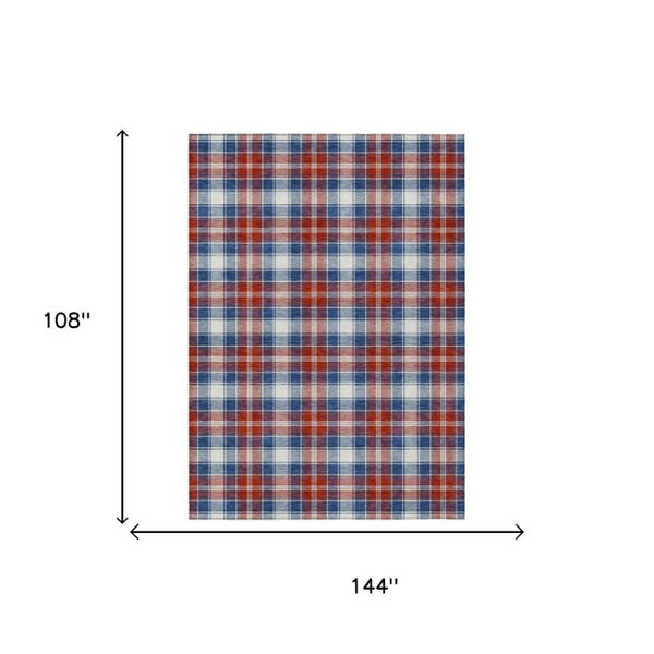 9 X 12 Geometric Polyester Area Rug Washable for Indoor Outdoor Patios and Living Rooms