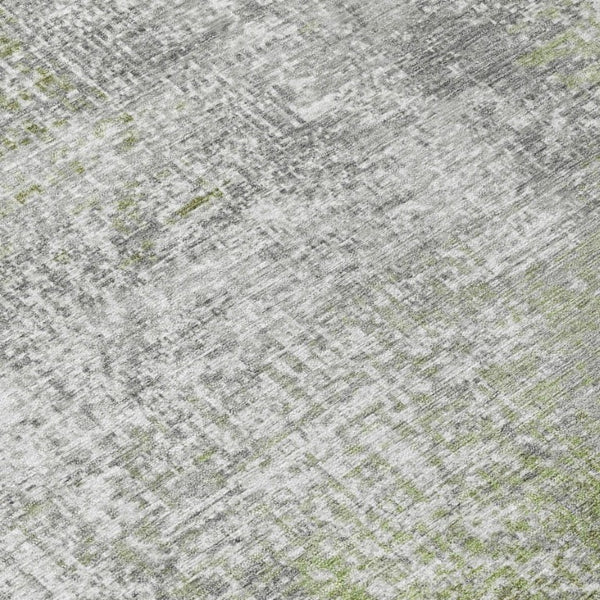 9x12 Abstract Fern Green Polyester Area Rug Washable for Indoor Outdoor Spaces