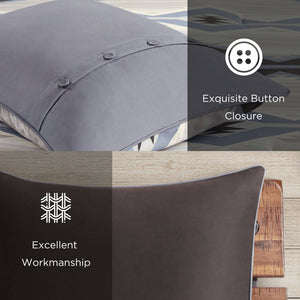 English Elm 8-piece Queen Comforter Set Geometric Lodge Style Polyester Fill Bedroom Bedding B035P472705