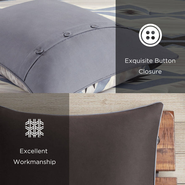English Elm 8-piece King Comforter Set Geometric Lodge Polyester Bedding for Master Bedroom B035P472706