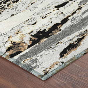 8x10 Abstract Polyester Area Rug Stain Resistant for Indoor Outdoor Living