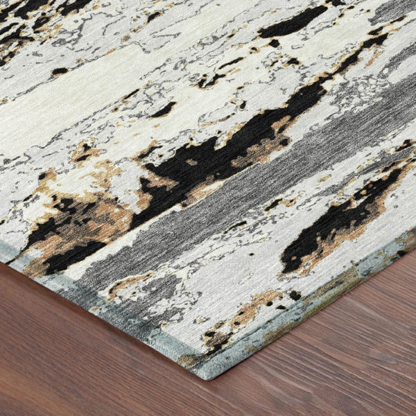 8x10 Abstract Polyester Area Rug Stain Resistant for Indoor Outdoor Living